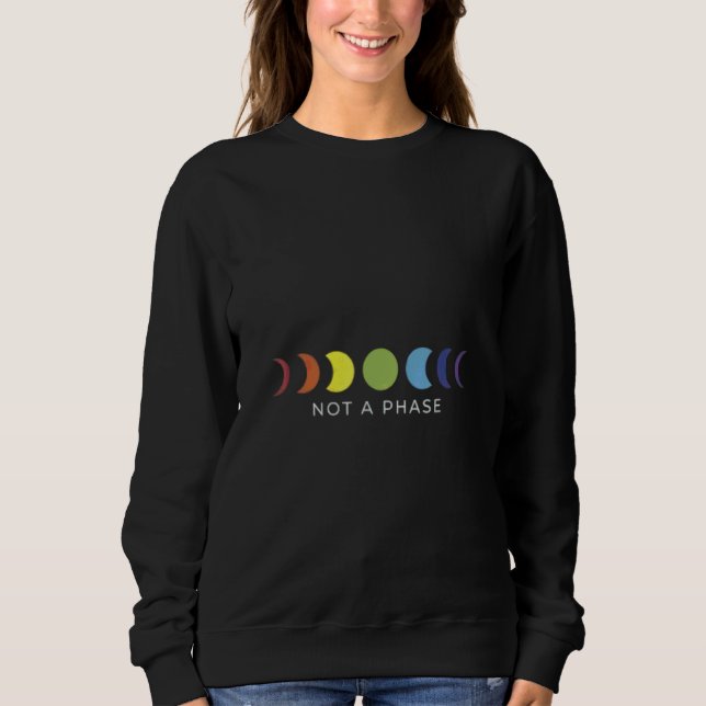 Not a phase Moon LGBT Trans Pride Transgender Zip Sweatshirt (Front)