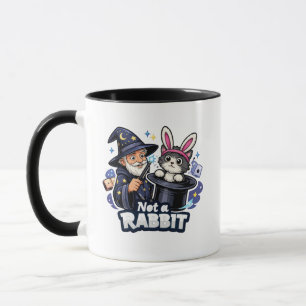 Not a Rabbit – Wizard Pulling Cat Funny Mug