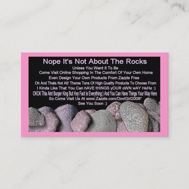 Not About The Rocks Business Card (Front)