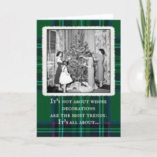 "Not About Trendy Decor" Vintage Christmas Card