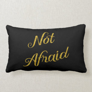 Not Afraid Gold Faux Glitter Metallic Sequins Lumbar Pillow