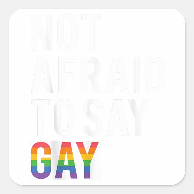 Not Afraid To Say Gay  Square Sticker (Front)