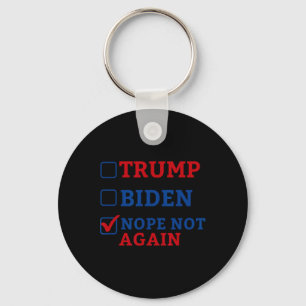Not Again Vote 2024 Anti Trump Anti Biden Keychain