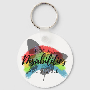 Not all disabilities are visible butterfly  keychain