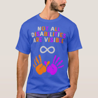 Not All Disabilities Are Visible Silver Orange Pur T-Shirt