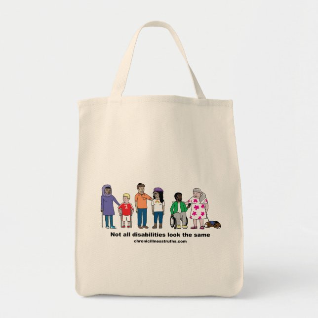 Not All Disabilities Look the Same Grocery Tote Bag (Front)