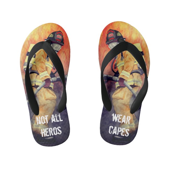 Not All Heros Wear Capes Kid's Flip Flops (Footbed)