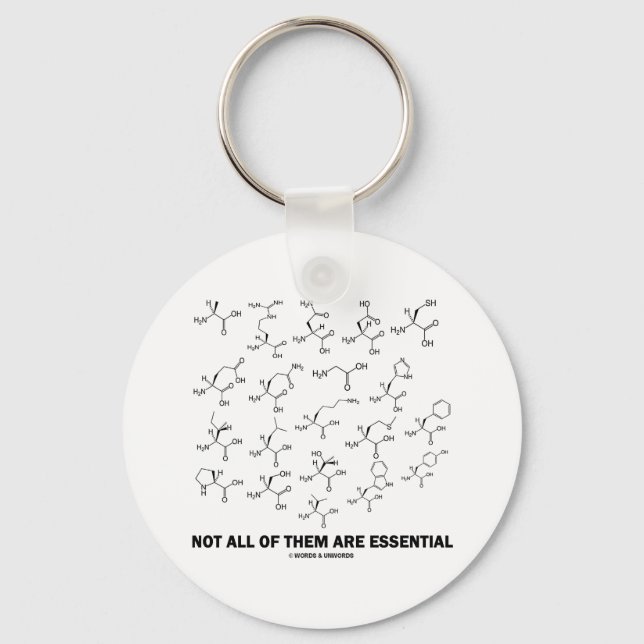 Not All Of Them Are Essential (20 Amino Acids) Keychain (Front)