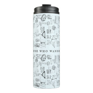 Not all those who wander are lost passport stamps thermal tumbler