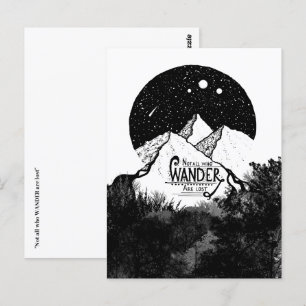 Not all who WANDER are lost illustration quote Postcard