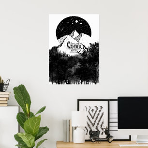 Not all who WANDER are lost illustration quote Poster