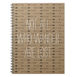 Not all who wander are lost inspo travel quote notebook