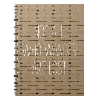 Not all who wander are lost inspo travel quote notebook