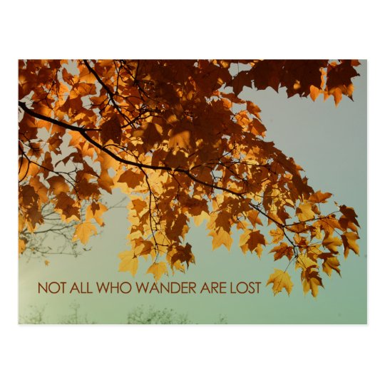 Not all who wander are lost postcard