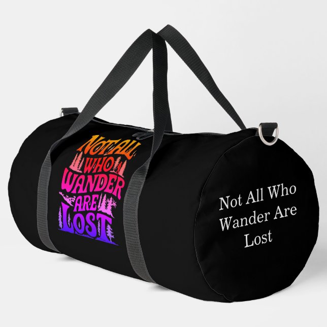 Not All Who Wander Design Duffle Bag (Left Corner)