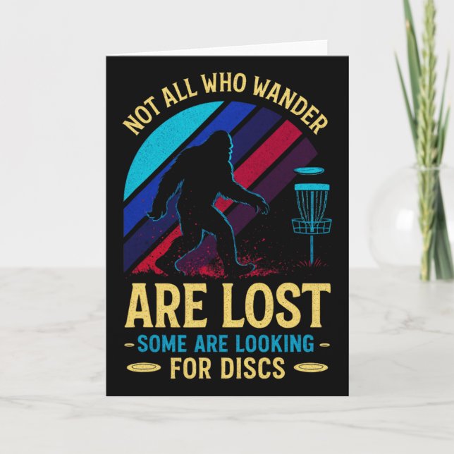 Not All Who Wander - Funny Disc Golf Art  Card (Front)