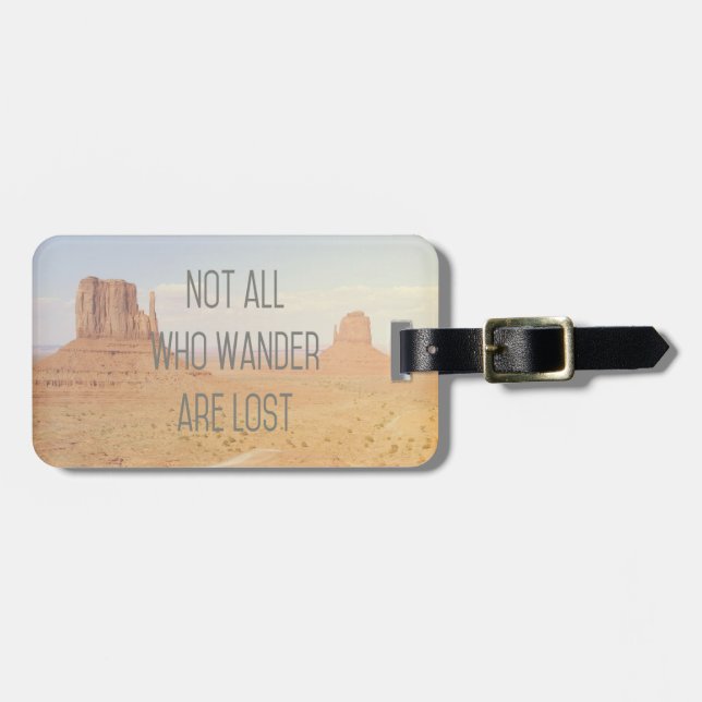 Not All Who Wander Luggage Tag (Front Horizontal)