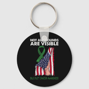 Not All Wounds Are Visible Bile Duct Cancer Awaren Keychain