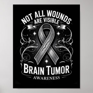 Not All Wounds Are Visible Brain Tumour Awareness Poster