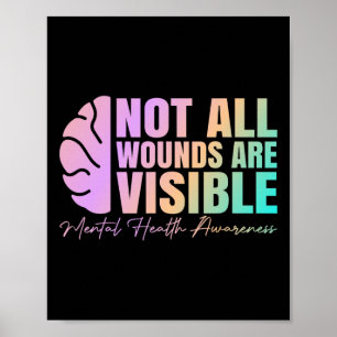 Not All Wounds Are Visible Mental Health Awareness Poster