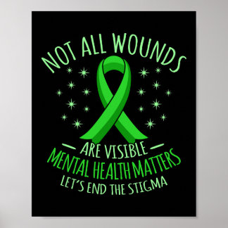 Not All Wounds Are Visible Mental Health Awareness Poster