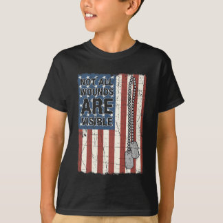 Not All Wounds Are Visible Ptsd Quote Us Army Vete T-Shirt