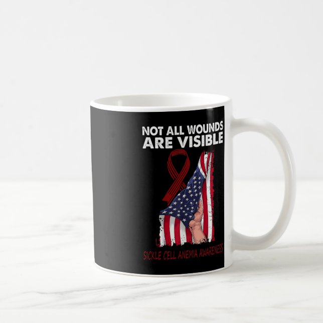 Not All Wounds Are Visible Sickle Cell Anemia Awar Coffee Mug (Right)