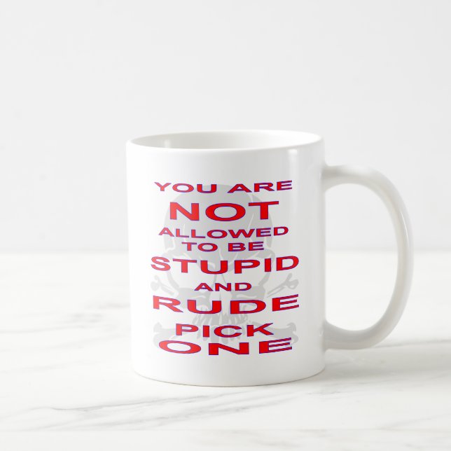NOT Allowed To Be Stupid AND Rude Pick One Coffee Mug (Right)
