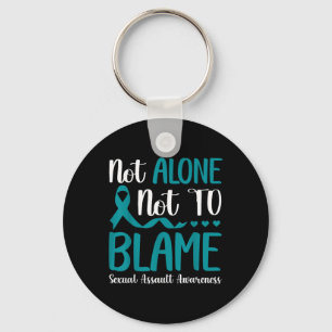 Not Alone Not To Blame Ual Ault Awareness Teal Keychain