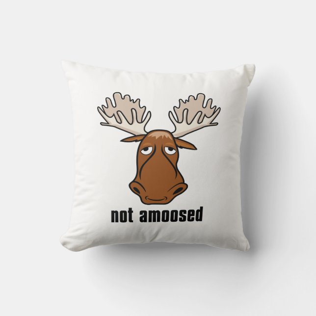 Not Amoosed Throw Pillow (Front)