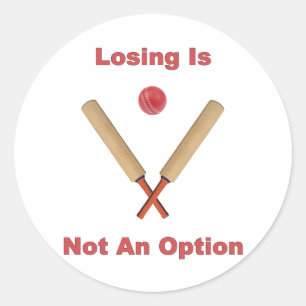 Not An Option Cricket Classic Round Sticker