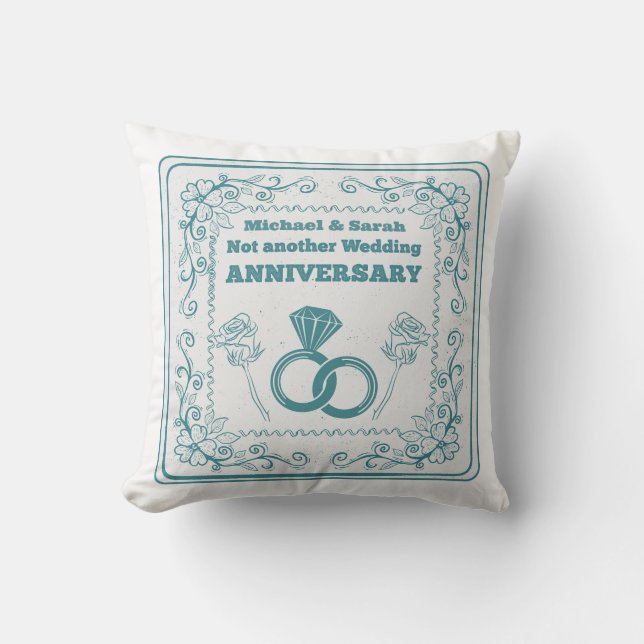 Not another wedding anniversary throw pillow (Front)