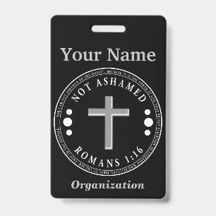 Not Ashamed of the Gospel Christian Verse Badge