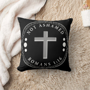 Not Ashamed of the Gospel Christian Verse Throw Pillow