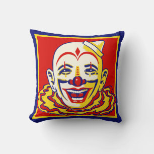 Not At All Frightening Circus Clown Throw Pillow
