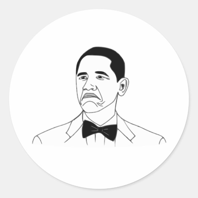 Not Bad Barack Obama Rage Face Meme Classic Round Sticker (Front)
