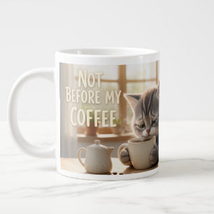 Not Before My Coffee Funny Tom & Luna Jumbo Mug