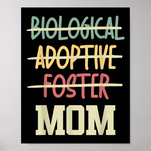 Not Biological Adoptive Foster Just Mom Mother's D Poster (Front)