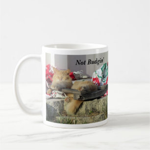 Not Budgin' til I Get some Coffee -- Cat Mug