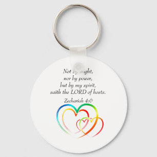 Not by Might - Zechariah 4:6  Keychain