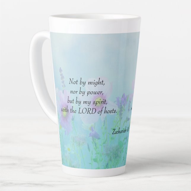 Not by Might - Zechariah 4:6 Latte Mug (Left Angle)