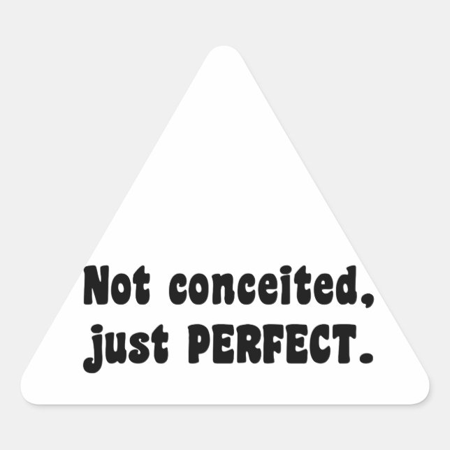 Not Conceited, Just Perfect Triangle Sticker (Front)