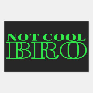 NOT COOL BRO                                       STICKER