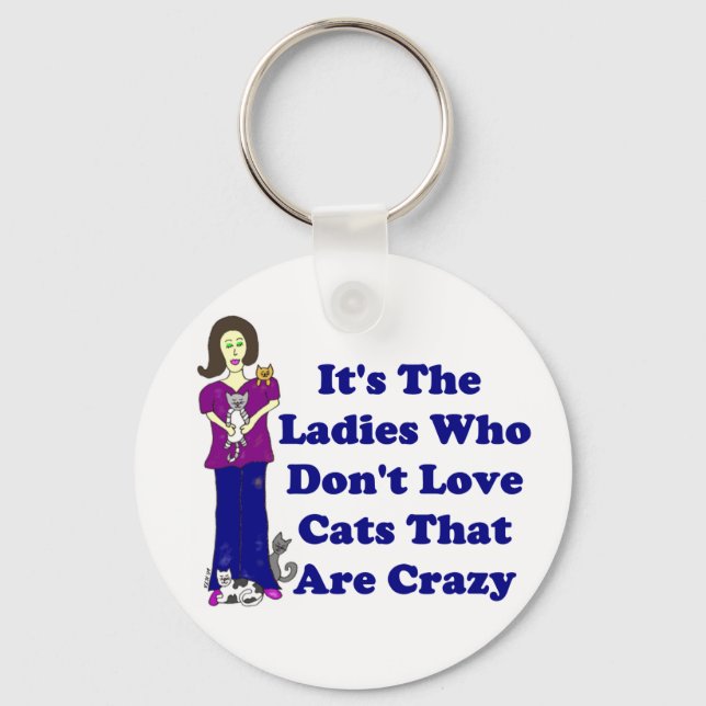 (Not Crazy) Cat Lady Keychain (Front)