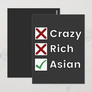 Not Crazy, Not Rich, Just Asian Postcard