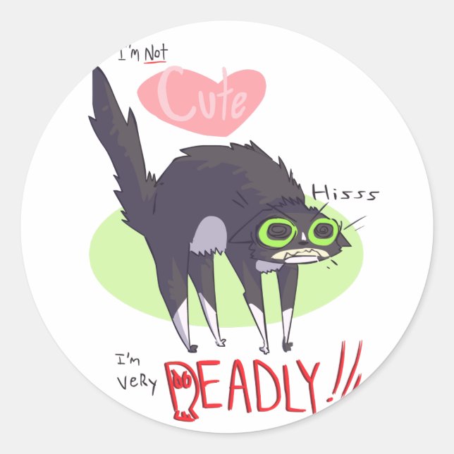 Not Cute Kitty Stickers (Front)
