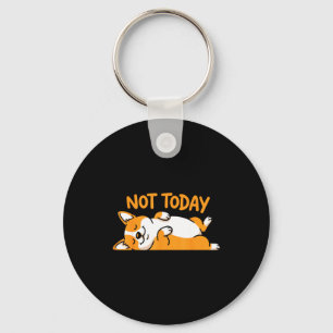 Not cute welsh corgi sleeping dog for men women keychain