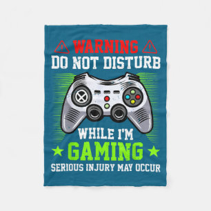 Not Disturb Gaming Video Games Illustration Fleece Blanket