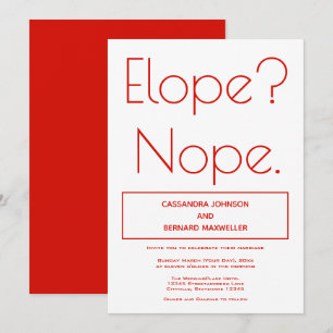Not Eloping Wedding Invitation