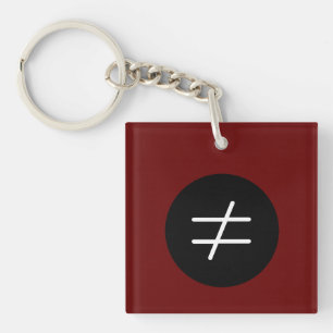 Not Equal Symbol Women's Rights Protest Keychain